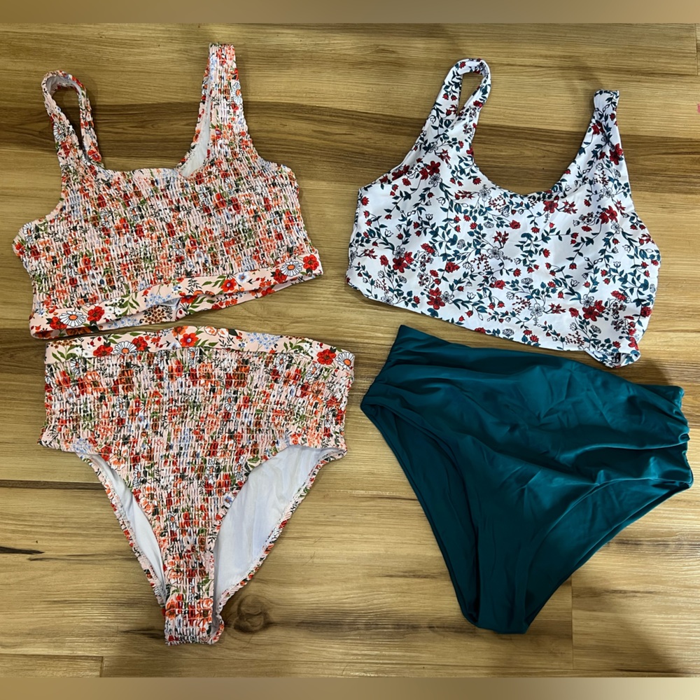 Floral and Teal Women's Two bikinis set!